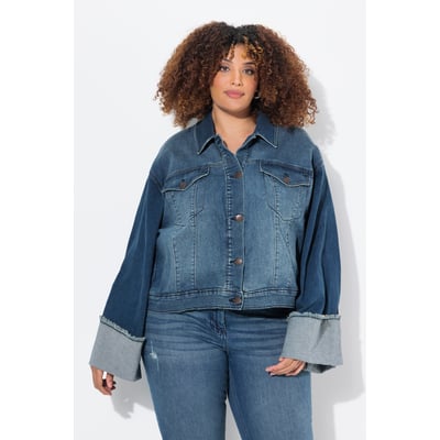 Veste en jean, franges et col chemise ULLA POPKEN