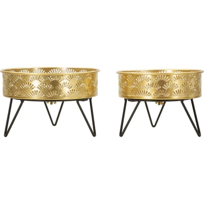 Cache-pots en fer motif ajouré lot de 2 GLAM RECOLLECTION