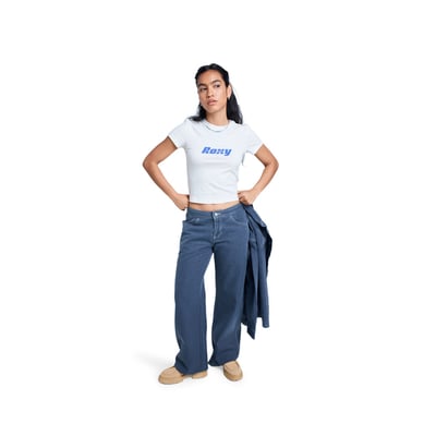 Pantalon droit décontracté à taille basse POP STITCH. ROXY