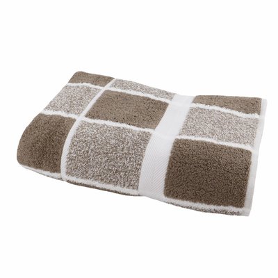 Drap de bain coton bouclette éponge carreaux CELESTE LINANDELLE