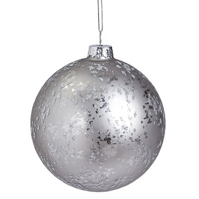 Boule de noël décorative pailletée et mat en verre D10 SIA DECO