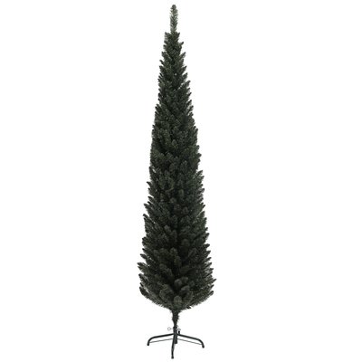 Sapin de Noël artificiel mince H.195 cm 390 branches vert foncé HOMCOM