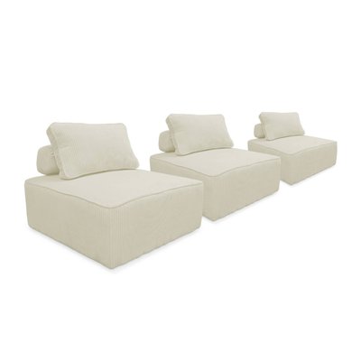 Chauffeuse pour canapé modulable velours côtelé (lot de 3) LAO SWEEEK