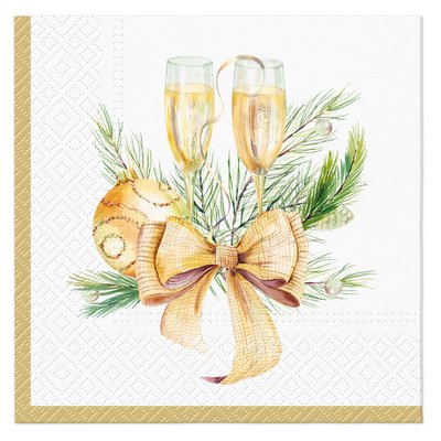 Lot de 20 serviettes en papier Pere Noel et son traineau DOUCEUR D'INTÉRIEUR