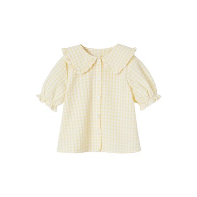 Blouse vichy grand col volanté VERTBAUDET