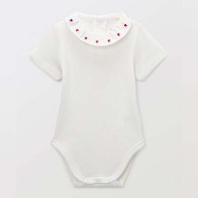 Body manches longues à col brodé en coton BIO GOTS BOUT'CHOU