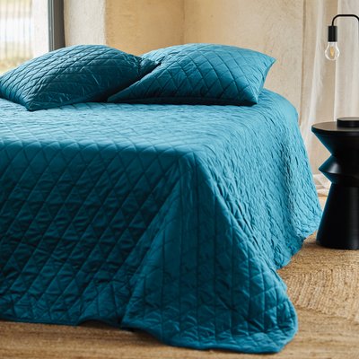 Couvre-Lit et Taies d'Oreiller en Velours Matelassé HOME MAISON
