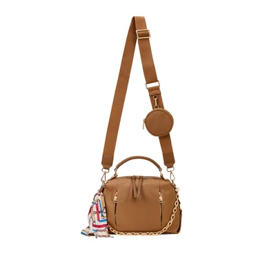 Sac à bandoulière avec foulard, chaîne et mini pochette OLTRE