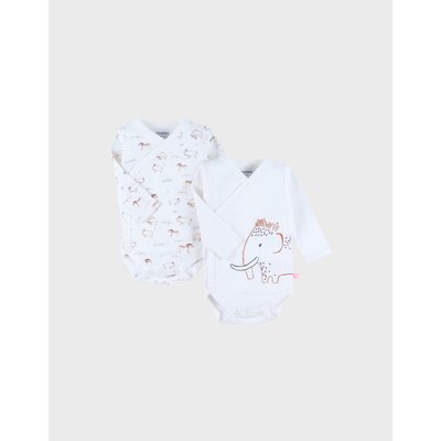 Lot de 2 bodies croisés en coton motif mammouth NOUKIE'S