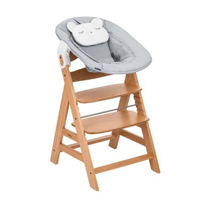 Chaise haute en bois Alpha avec Newborn Set Pre grey HAUCK