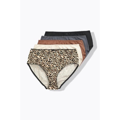 Culottes midi, lot de 5. Motif léopard/uni ULLA POPKEN