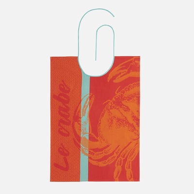 Bavoir jacquard en coton CRABE ROUGE COUCKE