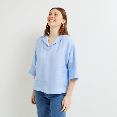 Top en lin uni, certifié European flax MONOPRIX
