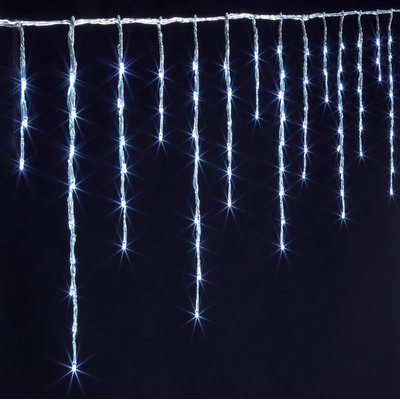 Rideau stalactite extérieur 25m 1500 LED blanc froid + transfo FEERIC LIGHTS & CHRISTMAS