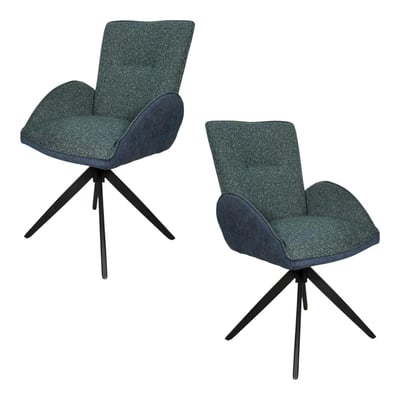 Fauteuil de table pivotant tissu bi-matière (lot de 2) AGADE PIER IMPORT