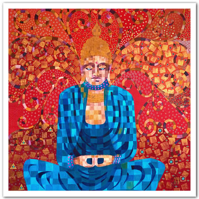 Affiche deco voyage en terre de bouddha HEXOA