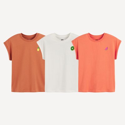 Lot de 3 T-shirts col rond, motif fruit LA REDOUTE COLLECTIONS
