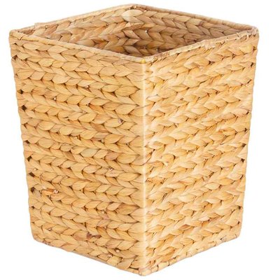 Poubelle carrée en jacinthe d'eau tressée 25x25x30cm WADIGA