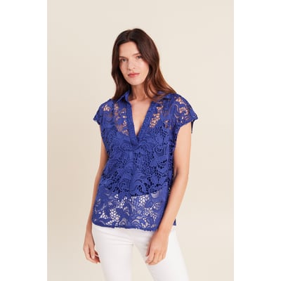 Blouse manches courtes aspect dentelle BREAL