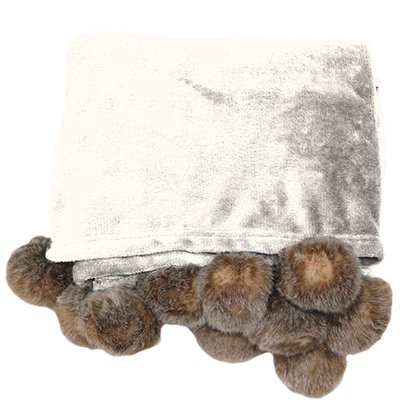 Plaid pompons Collection Snowy DOUCEUR D'INTÉRIEUR