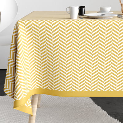 Nappe rectangulaire anti tache Coton Chevron Or EDEN