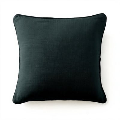 Coussin carré déhoussable 45x45 cm Gaze de Coton Terra Sapin EDEN