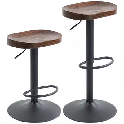 Tabouret de bar Bois d'orme Marron foncé HOMCOM