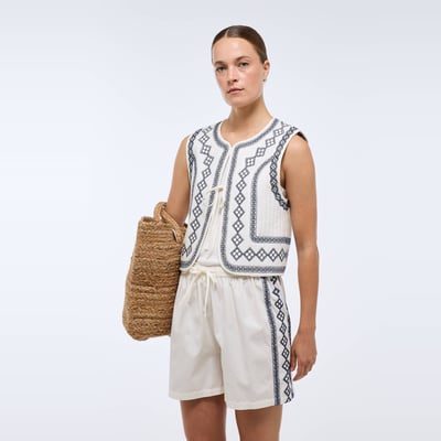 Short en coton avec broderie MONOPRIX