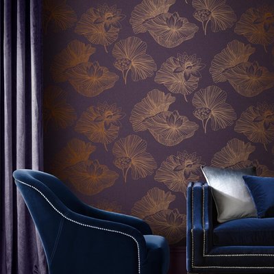 Papier peint Lotus Plum GRAHAM ET BROWN