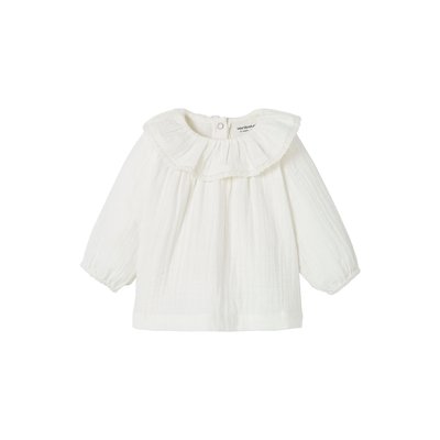 Blouse en gaze de coton col volanté VERTBAUDET