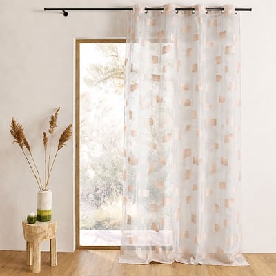 Voilage organza jacquard motif de briques HOME MAISON