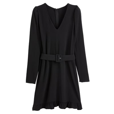 Платье расклешенное короткое с длинными рукавами LA REDOUTE COLLECTIONS