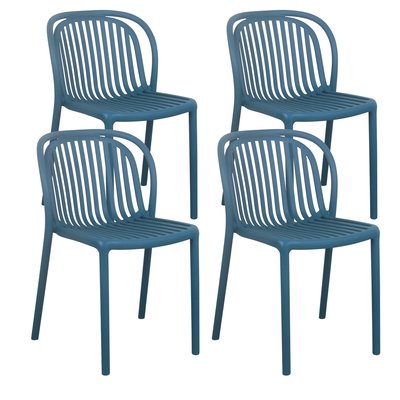 Lot de 4 chaises de terrasse en plastique, COPENHAGUE OVIALA