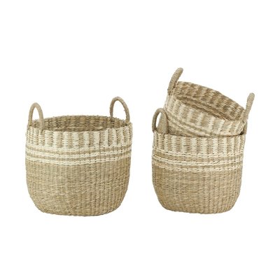 Cache-pots en jonc de mer naturel tressé (lot de 3) AUBRY GASPARD