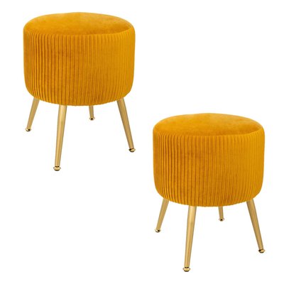2 Tabourets design velours Contempo Solaro TOILINUX