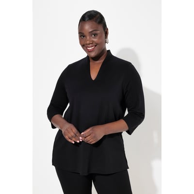 T-shirt à manches 3/4 et col calice en coton ULLA POPKEN