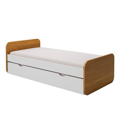 Pack lit gigogne métal avec 2 matelas Bois massif  LUPIN AKITEN RETAIL