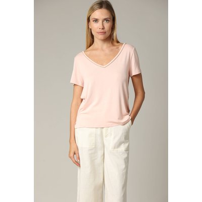 T-shirt col en V avec liseré brillant CASA DEELUXE