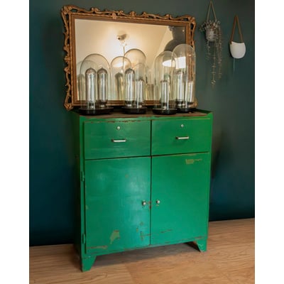 Buffet en métal vert foncé Gustave N°1646 - Bon état DEBONGOUT