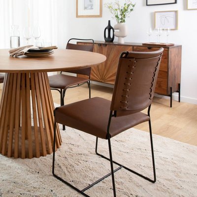 Chaise en cuir marron (lot de 2) VALÉRIA MADE IN MEUBLES 