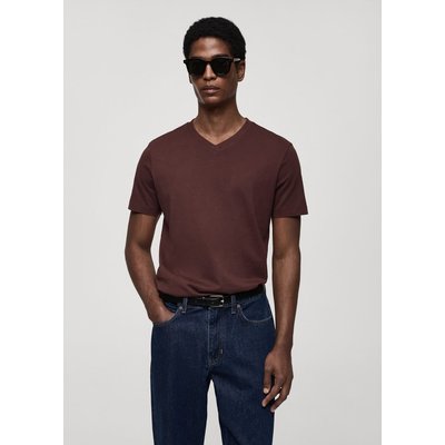 T-shirt col en V slim-fit 100 % coton MANGO MAN