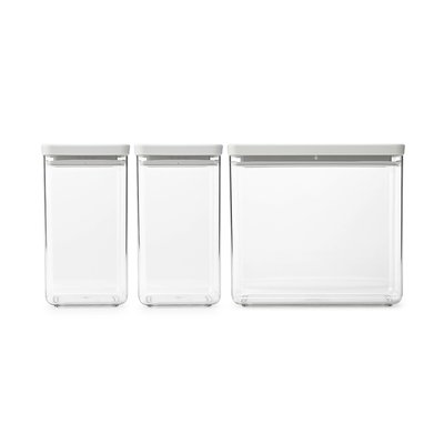 Lot de 3 bocaux empilables 2x1,6L & 1x3.5L BRABANTIA
