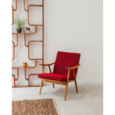 Fauteuil scandinave rouge Jakob N°427 - Bon état DEBONGOUT