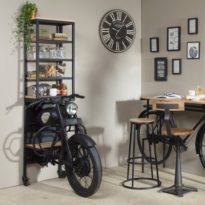 Etagère avant de moto en métal noir  TATA MADE IN MEUBLES 