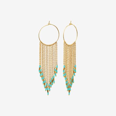 Boucles d'oreilles dorées grand modèle - FOLK CAROLINE NAJMAN