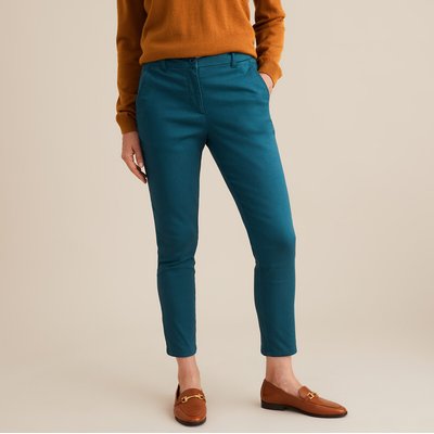 Straight Stretch Twill Chinos, Length 27.5" ANNE WEYBURN