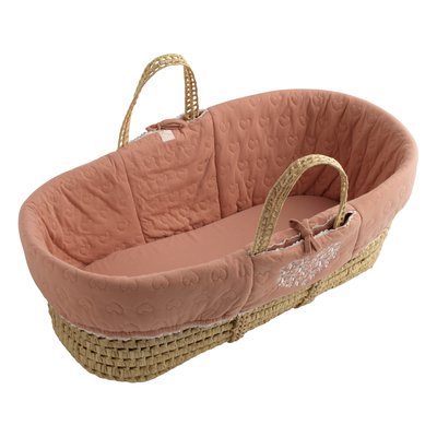 Couffin bébé en fibres naturelles avec habillage tissu SAUTHON