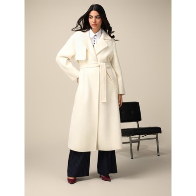 Pantalon large en tissu de viscose mélangée à fines rayures OLTRE