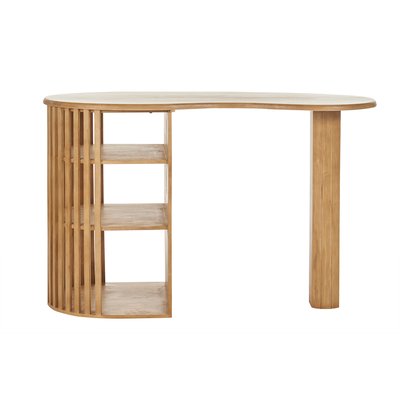 Ilot - table de bar avec rangements en bois manguier massif H90 cm LOBIO MILIBOO