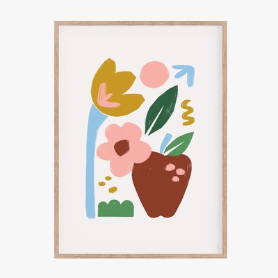 Memphis, affiche,  cadre chêne. 30cm x 40cm COTTON BIRD